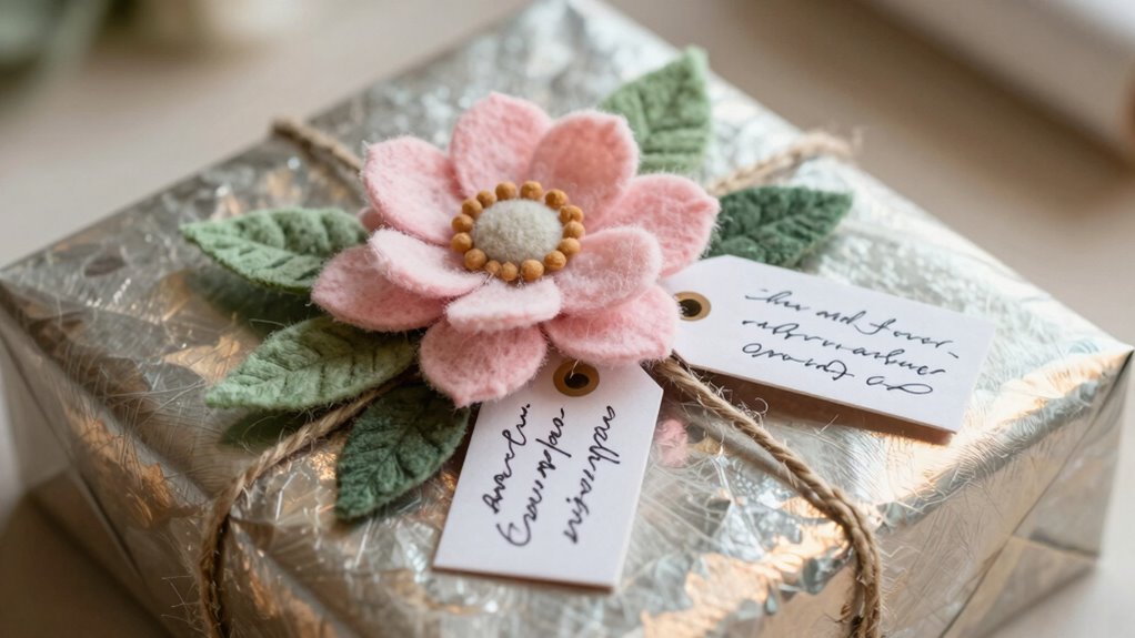 handmade felt flowers elevate gifts