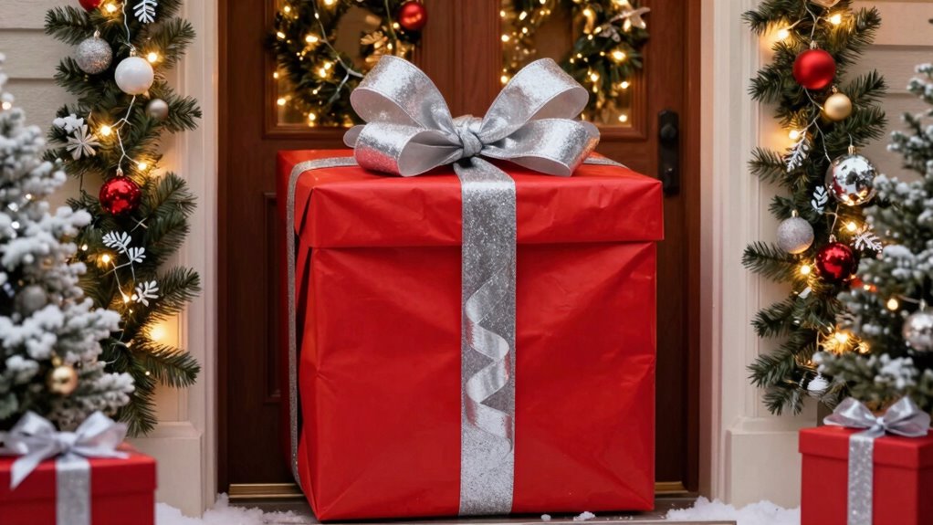 large door bow with merry tag