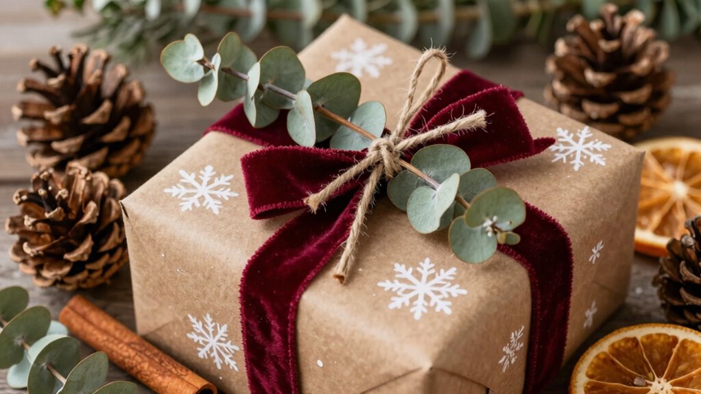 natural elements embellish rustic gift packaging