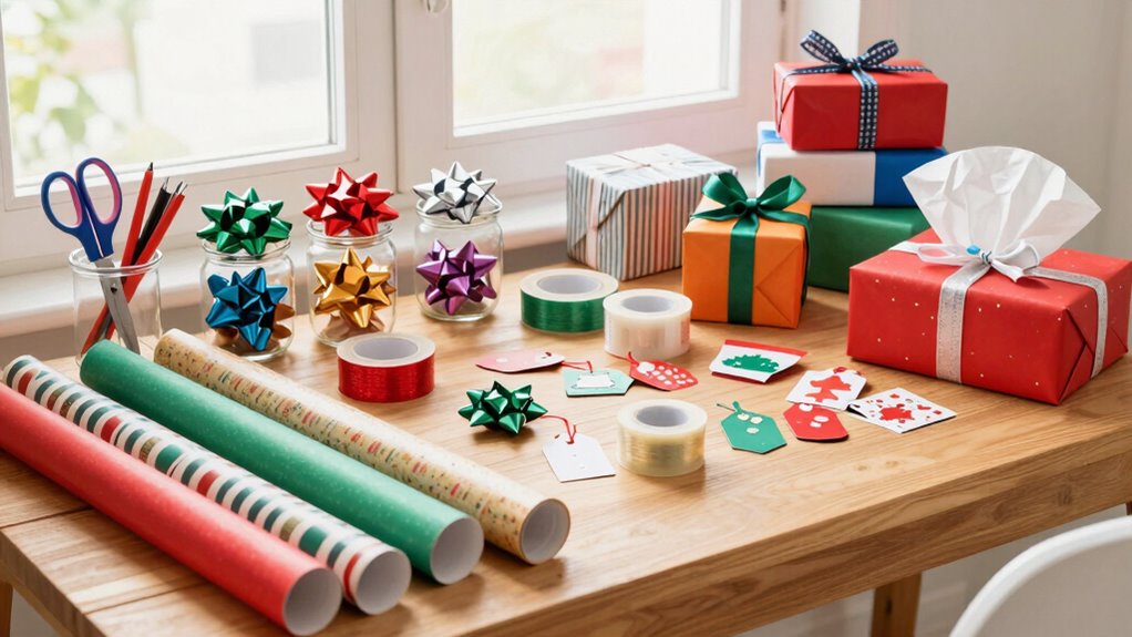 organized gift wrapping station efficiency