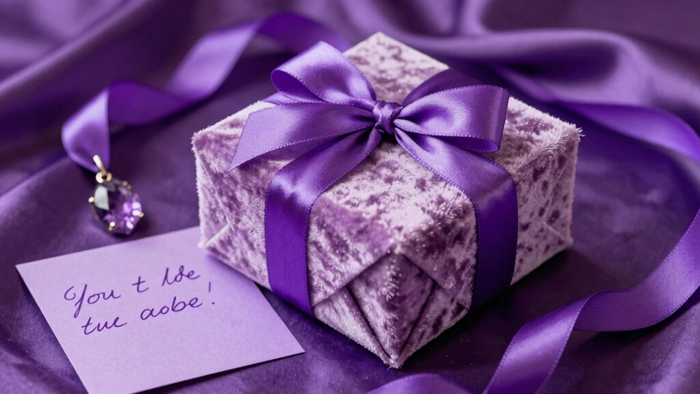 personalized purple gift presentation