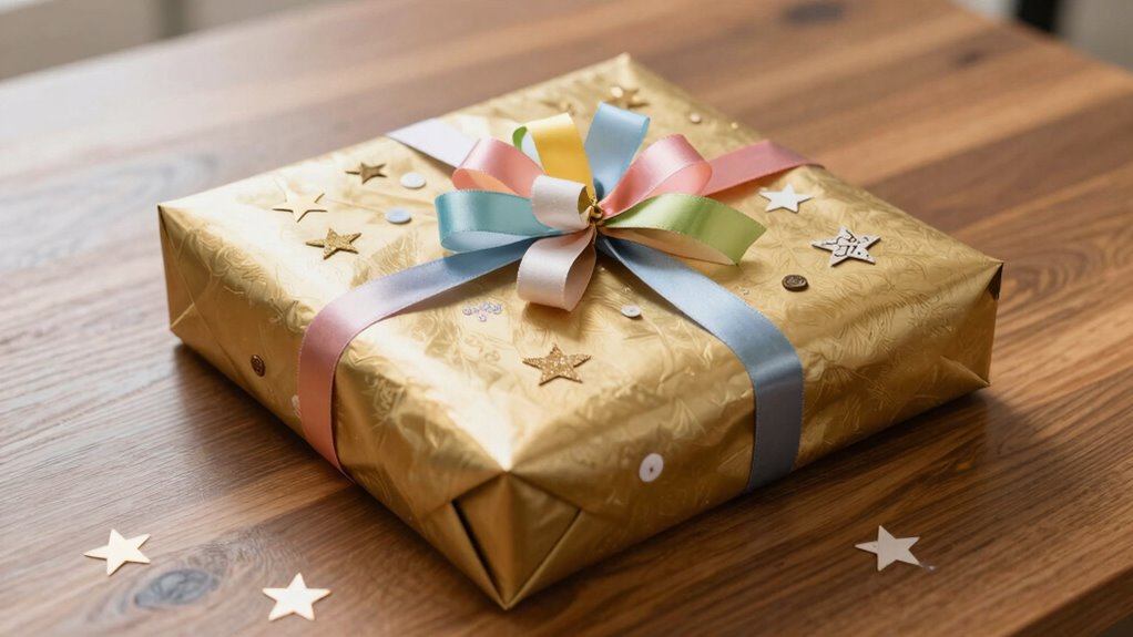personalized textured gift embellishments present