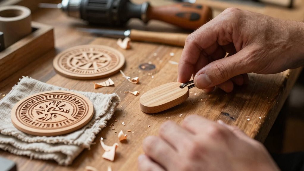personalized wooden keychain coasters gift