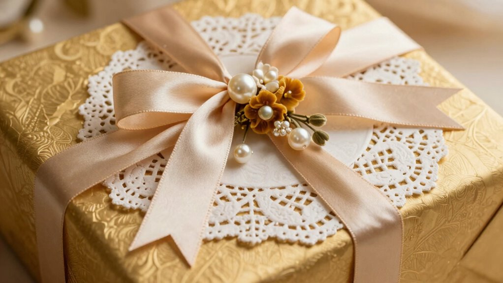 vintage doilies elevate gift packaging