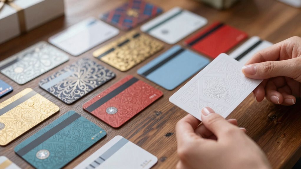 plan gift card layout decorative bands